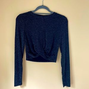 NWT H&M Black Sparkly Long Sleeve Top